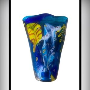 👑 Vintage Murano Art Glass Hand Blown Extra Large Vase HEAVY